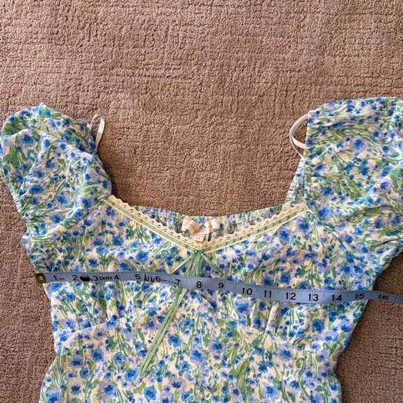 Monteau Blue and Green Floral Maxi Dress XS - Picture 7 of 9